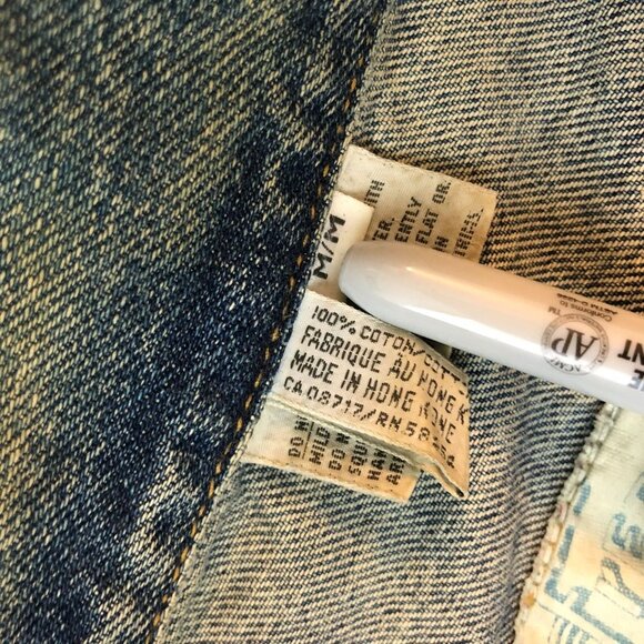 Freego Mens Denim Jacket Western Rhinestones Embellished Vintage Retro Trucker M - Picture 8 of 8